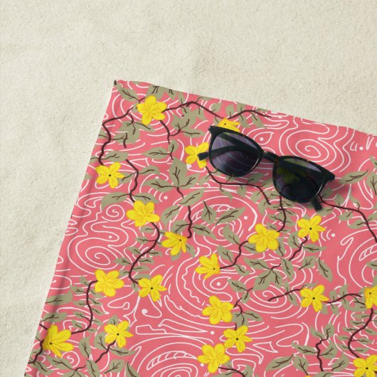 Geel Jasmijnventiel op koraal Strandlaken (In situ)