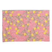 Geel Jasmijnventiel op koraalroze Kussensloop (Voorkant-Rechts)