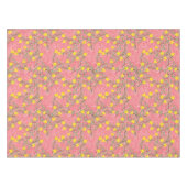 Geel Jasmijnventiel op koraalroze Tafelkleed (Voorkant (Horizontaal))