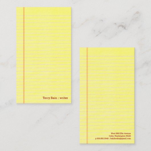 Geel juridisch advies visitekaartje (Voorkant / Achterkant)