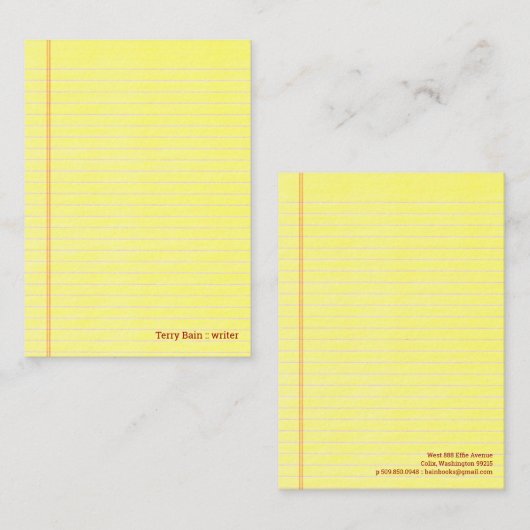 Geel juridisch advies visitekaartje (Voorkant / Achterkant)