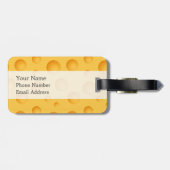 Geel kaaspatroon bagagelabel (Achterkant horizontaal)