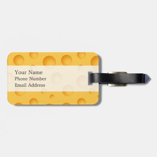 Geel kaaspatroon bagagelabel (Achterkant horizontaal)