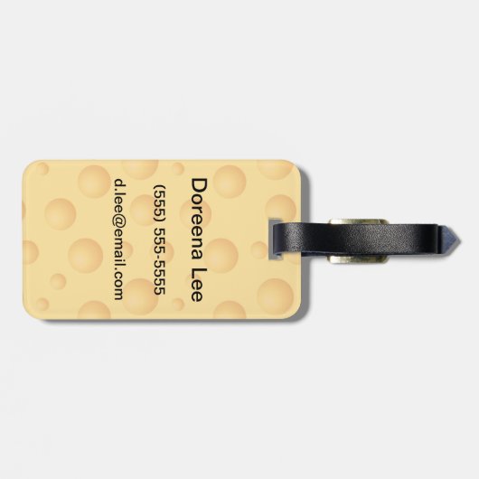 Geel kaaspatroon bagagelabel (Achterkant horizontaal)