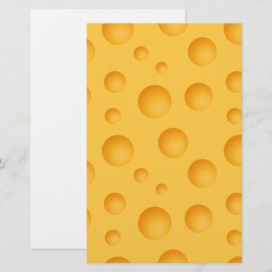 Geel kaaspatroon briefpapier (Voorkant / Achterkant)
