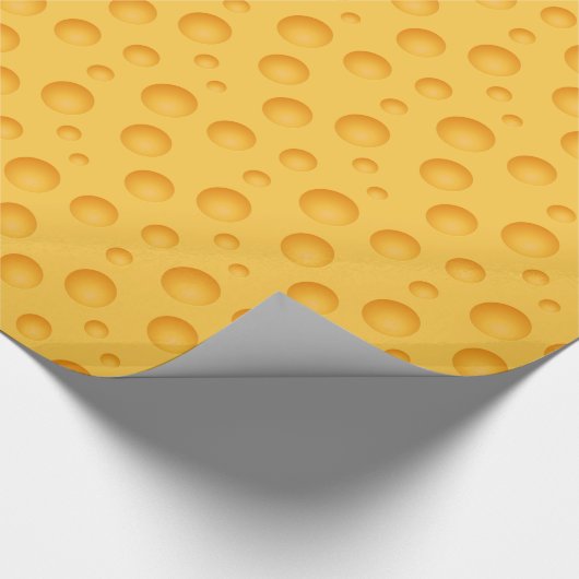 Geel kaaspatroon cadeaupapier (Hoek)