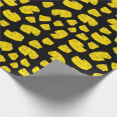 Geel kaaspatroon cadeaupapier (Hoek)