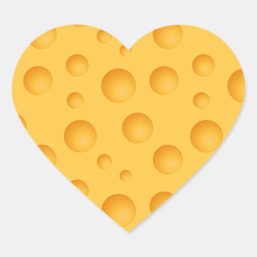 Geel kaaspatroon hart sticker (Voorkant)