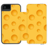 Geel kaaspatroon incipio iPhone portemonnee hoesje (Agenda Open)