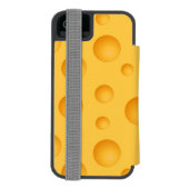 Geel kaaspatroon incipio iPhone portemonnee hoesje (Agenda Achterkant)