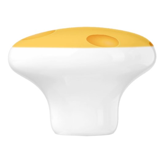 Geel kaaspatroon keramische knop (Zijkant)