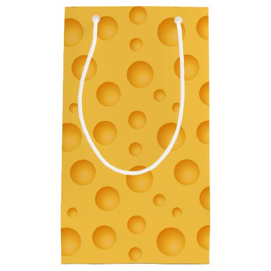 Geel kaaspatroon klein cadeauzakje (Voorkant)