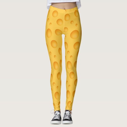 Geel kaaspatroon leggings (Voorkant)