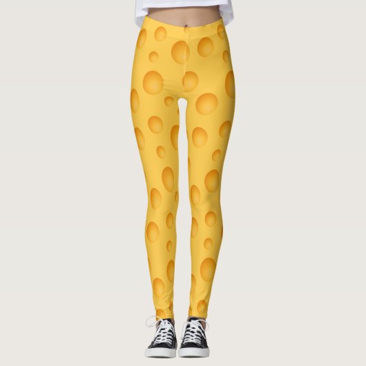Geel kaaspatroon leggings (Voorkant)