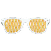 Geel kaaspatroon retro zonnebril (Voorkant)