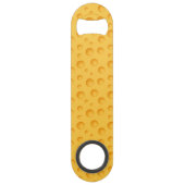 Geel kaaspatroon speed flessenopener (Voorkant)