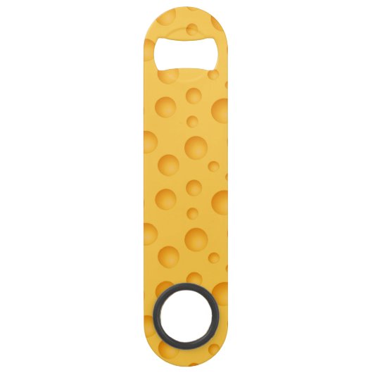 Geel kaaspatroon speed flessenopener (Voorkant)