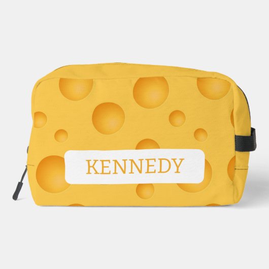 Geel kaaspatroon toilettasje (Achterkant)