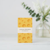 Geel kaaspatroon visitekaartje (Staand voorkant)