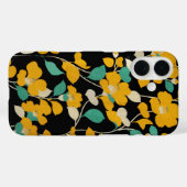 GEEL KAMELLIAS, WITTE GROENE LEIDT ZWARTE VRIJ Case-Mate iPhone CASE (Achterkant (horizontaal))