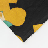 GEEL KAMELLIAS, WITTE GROENE LEIDT ZWARTE VRIJ FLEECE DEKEN (Hoek)