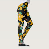 GEEL KAMELLIAS, WITTE GROENE LEIDT ZWARTE VRIJ LEGGINGS (Rechts)