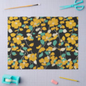 GEEL KAMELLIAS, WITTE GROENE LEIDT ZWARTE VRIJ TISSUEPAPIER (Craft)