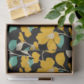 GEEL KAMELLIAS, WITTE GROENE LEIDT ZWARTE VRIJ TISSUEPAPIER (Geschenk)