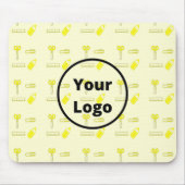 Geel kantoorpatroon muismat (Voorkant)