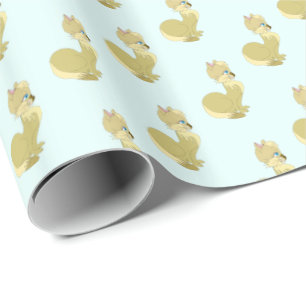 Geel kat met blauw oogverdampingspapier cadeaupapier