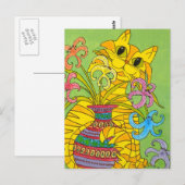 Geel katje met luiers briefkaart (Voorkant / Achterkant)