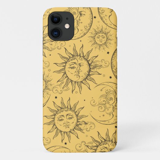 Geel -Kelesal Sun Moon Stars Case-Mate iPhone Case (Achterkant)