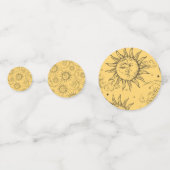 Geel -Kelesal Sun Moon Stars Confetti (Voorkanten)