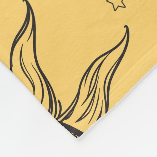Geel -Kelesal Sun Moon Stars Fleece Deken (Hoek)