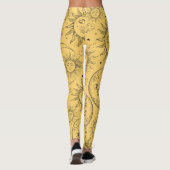 Geel -Kelesal Sun Moon Stars Leggings (Achterkant)