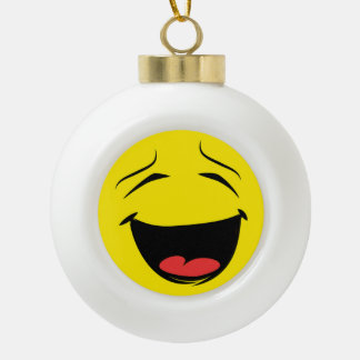 GEEL KERAMISCHE BAL ORNAMENT