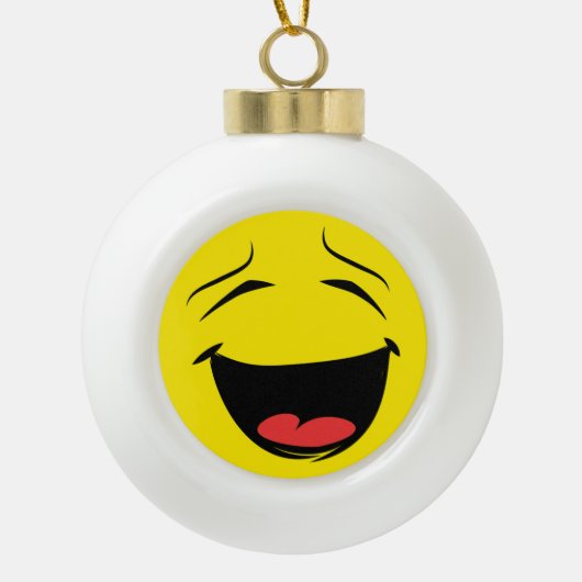 GEEL KERAMISCHE BAL ORNAMENT (Voorkant)