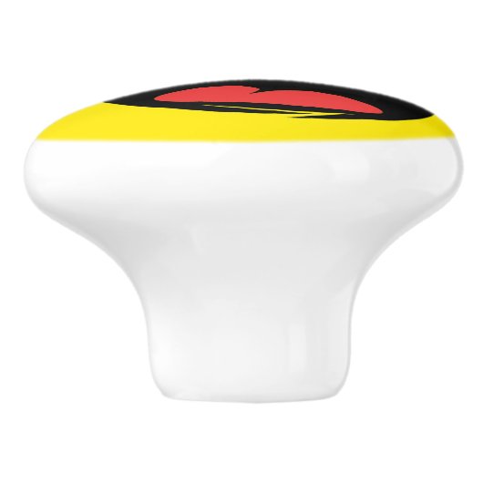 GEEL KERAMISCHE KNOP (Zijkant)