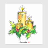 Geel Kerst sticker (Vel)