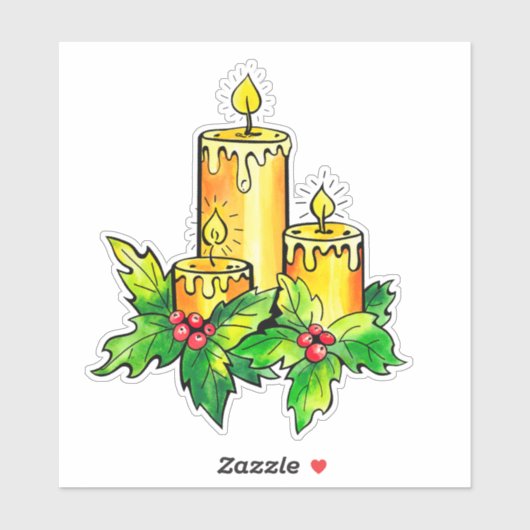 Geel Kerst sticker (Vel)