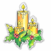 Geel Kerst sticker (Voorkant)