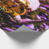 Geel Kerstbal Ornament Cadeaupapier (Hoek)