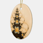 Geel kerstboomschilderij keramisch ornament (Links)