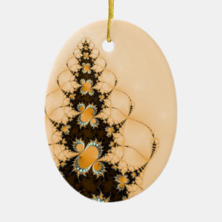 Geel kerstboomschilderij keramisch ornament
