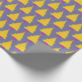 Geel kerstboomschildpad cadeaupapier (Hoek)