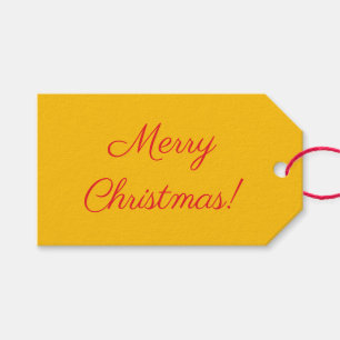 Geel Kerstcadeau-etiket Cadeaulabel