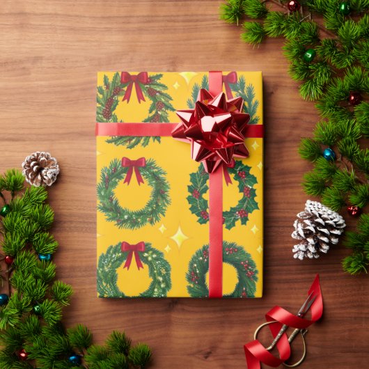 Geel kerstfeest cadeaupapier (Feestdagen Geschenken)