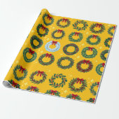 Geel kerstfeest cadeaupapier (Uitgerold)
