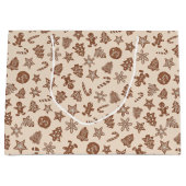 Geel Kerstkoekjes Patroon Groot Cadeauzakje (Voorkant)