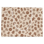 Geel Kerstkoekjes Patroon Groot Cadeauzakje (Achterkant)